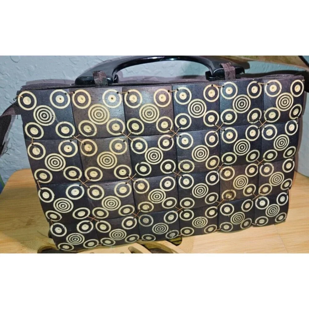 Lot Of 2Purse Wooden‎ clutch Geometric Design